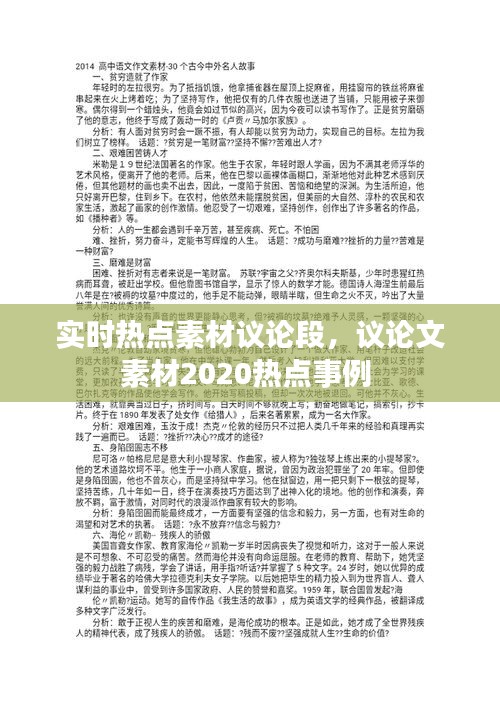 實時熱點素材議論段，議論文素材2020熱點事例 