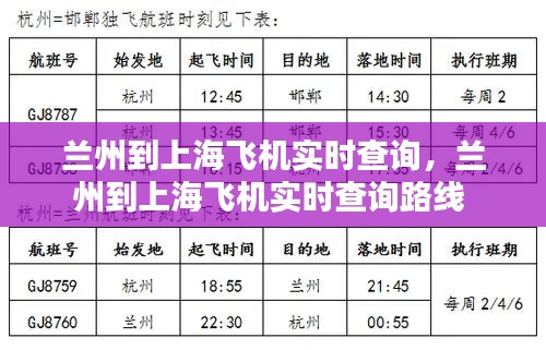 蘭州到上海飛機實時查詢，蘭州到上海飛機實時查詢路線 