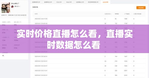 實(shí)時(shí)價(jià)格直播怎么看，直播實(shí)時(shí)數(shù)據(jù)怎么看 
