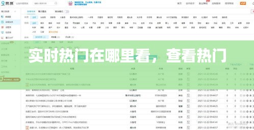 實時熱門在哪里看，查看熱門 