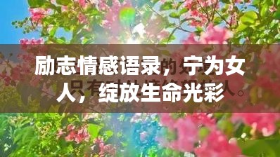 勵(lì)志情感語錄，寧為女人，綻放生命光彩