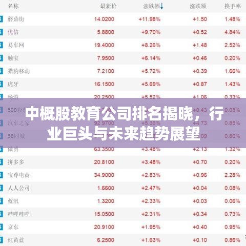 中概股教育公司排名揭曉，行業(yè)巨頭與未來趨勢展望